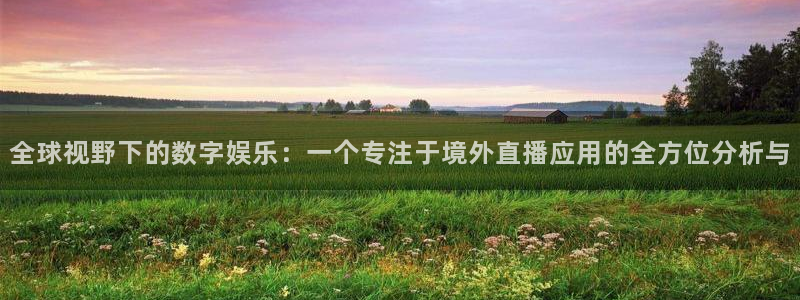 山猫直播足球：全球视野下的数字娱乐：一个专注于境外直播应用的全方位分析与